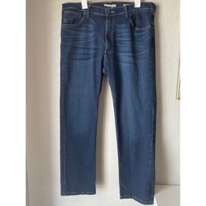 Wrangler Mens Regular Fit Straight Legs Jeans Dark Wash Indigo 38x30 10MGW25BI